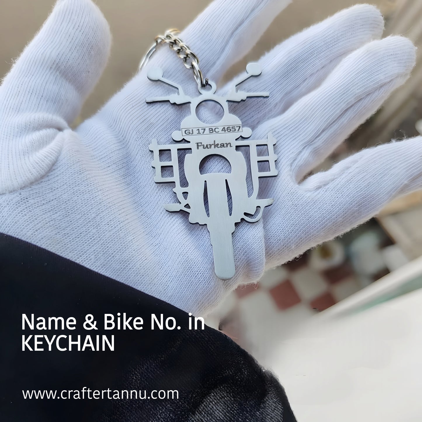 Customized Bike Keychain with Name & Number