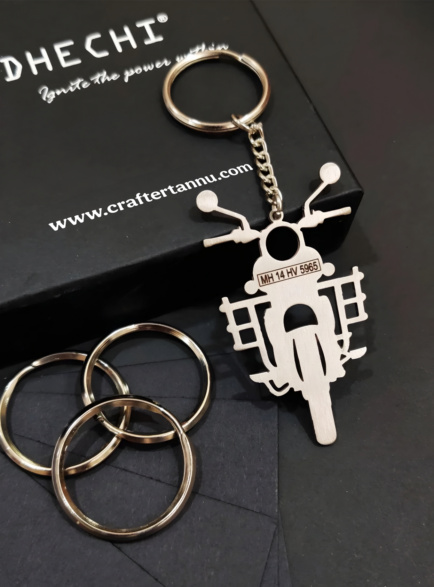 Customized Bike Keychain with Name & Number