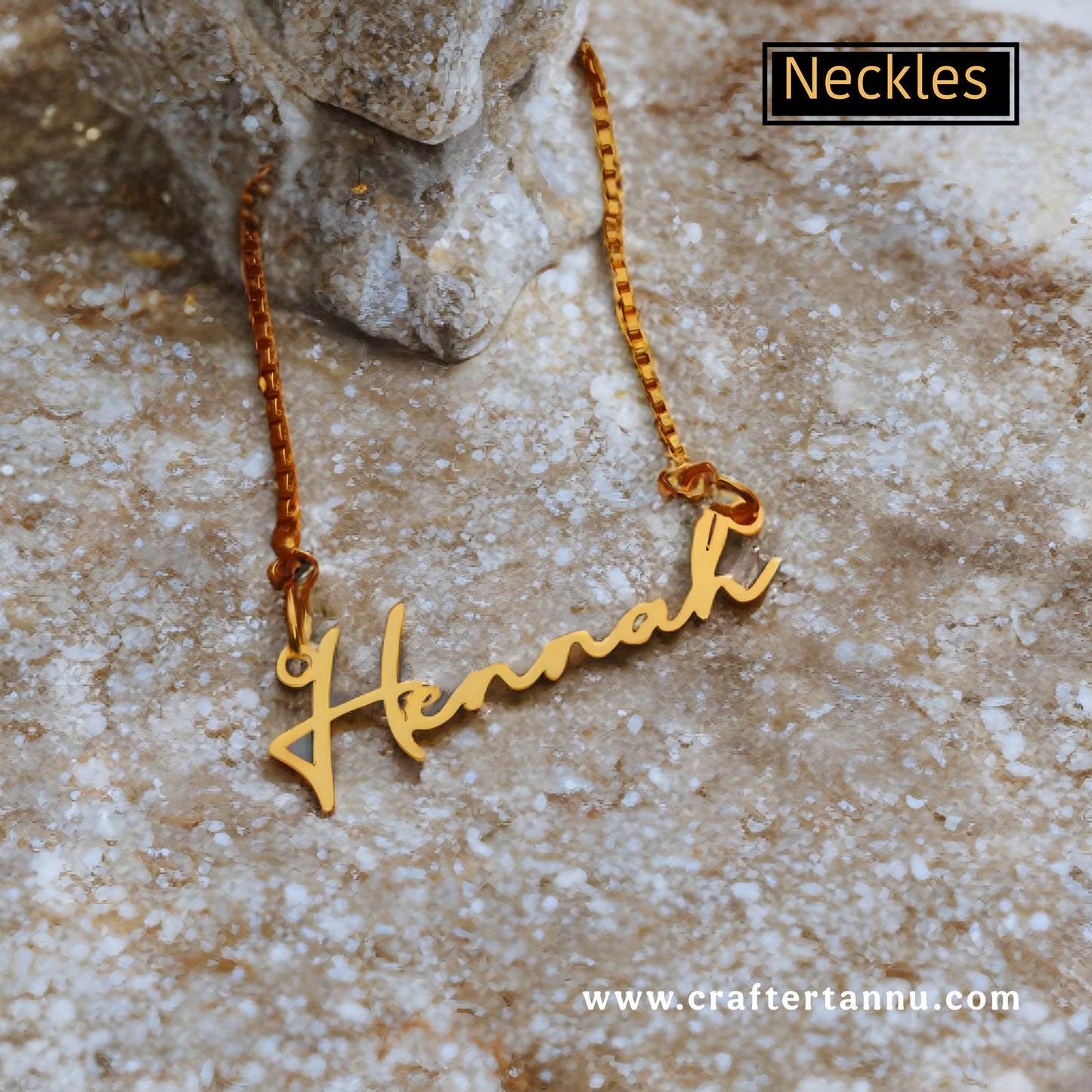 Custom Gold Name Necklace – Personalized Script Font Pendant – Dainty Chain Jewelry
